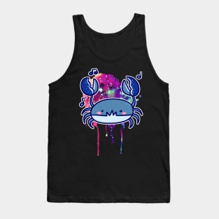 Blue Crab - Watercolor Space Splatter Tank Top